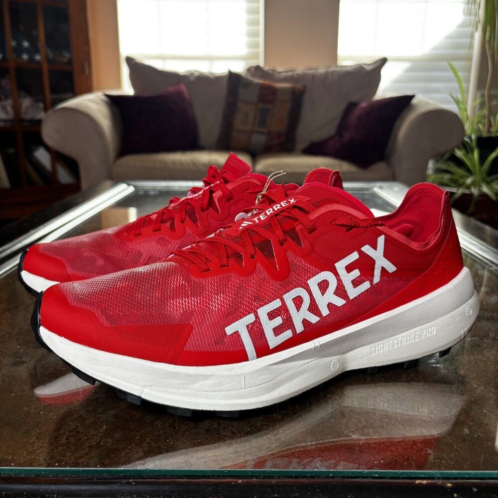 Adidas Terrex Agravic Speed Shoes Mens 13 Red Trail Running Athletic Gym Sneaker